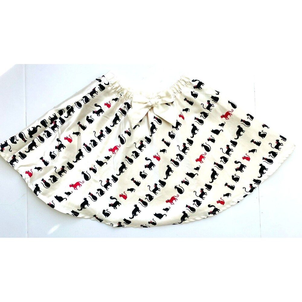 Gymboree Girls City Sidewalk Kitty Cat Pink Black Twirl Skirt Satin Size 6